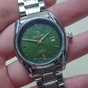 Grand Seiko Green Dial Silver Watch